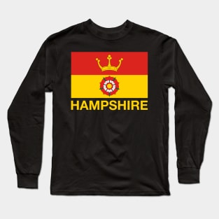 Saxon Crown and Tudor Rose Hampshire Flag Long Sleeve T-Shirt